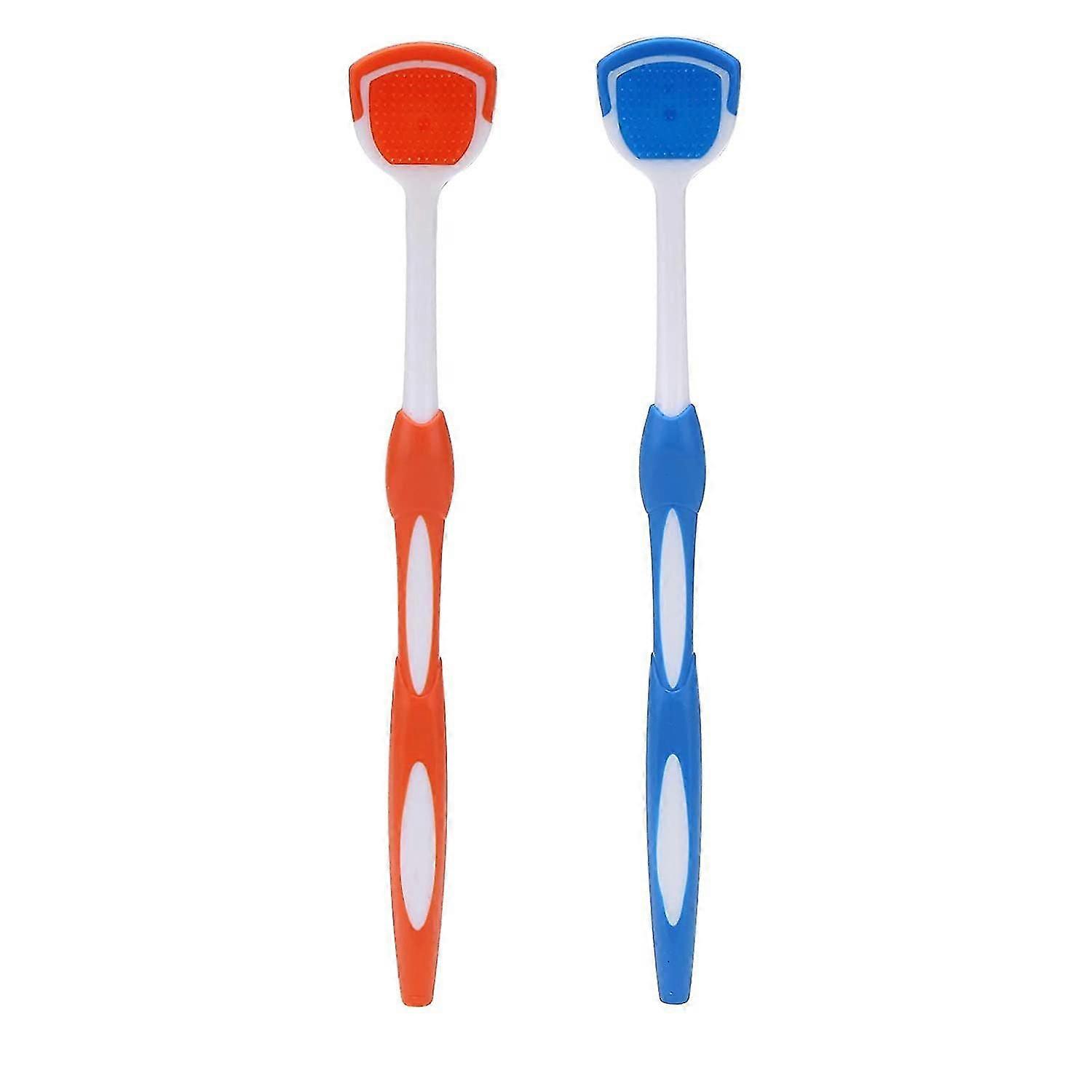 2 Pa Tongue Scraper, Tongue Cleaner Brush For Adults Tongue Scrubber For Better Breath (blueorange)