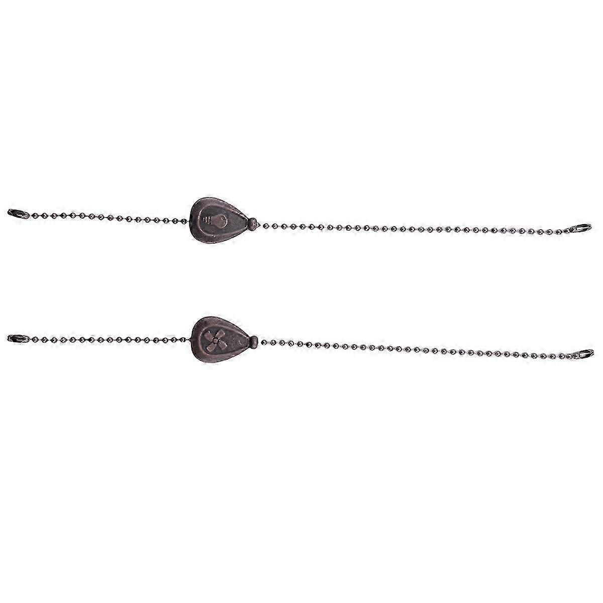 2Pcs Bronze Ceiling Fan Pull Chain Set, Decorative Fan Pull Chain Pendant Extension, Lighting & Fan
