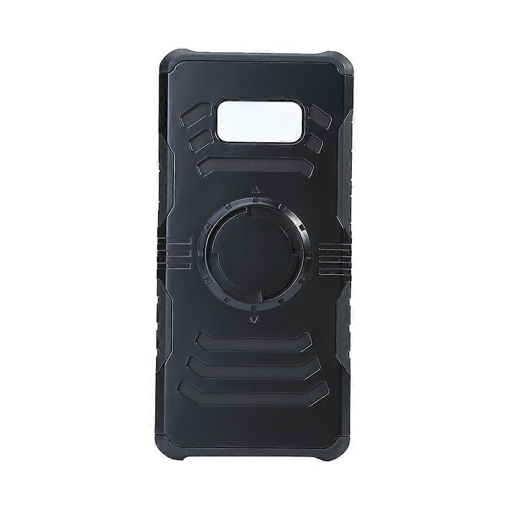 Phone PC + TPU Protective Case Cover Shell with Built-in Iron for Samsung S8 plus Black