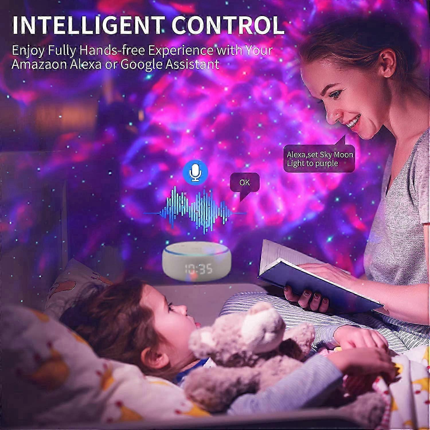 Star Sky Projector, 3 in 1 Smart Home LED Projector Compatible with Alexa Google Assistant, Dynamic Galaxy Projector Night Light for Baby Kids Bedroom