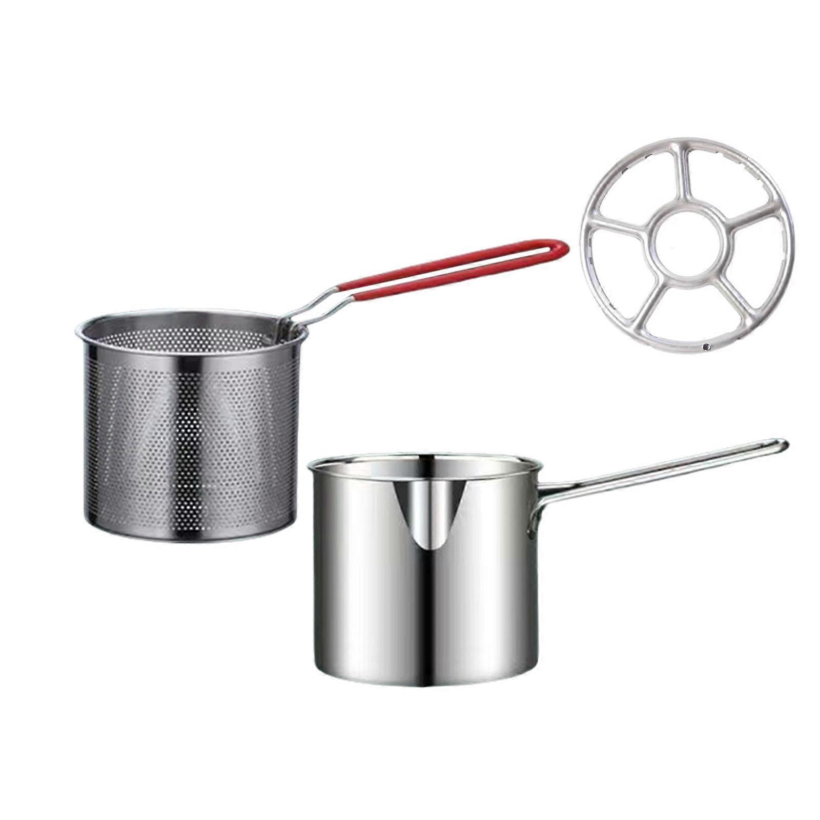 Multipurpose Frying Pots Household Deep Frying Cookware Inductions Cooker Frying Pans 304Stainless Steels Texture Multicolor