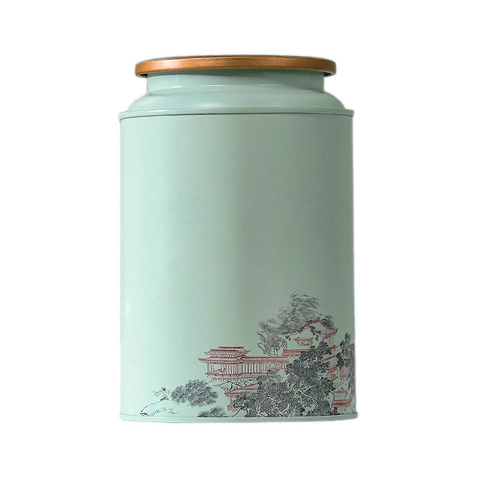 Small Round Kitchen Canisters Empty Tinplate Tea Storage Container Mini Portable Cookie Candy Jar Can Tea Packagings Box  Green