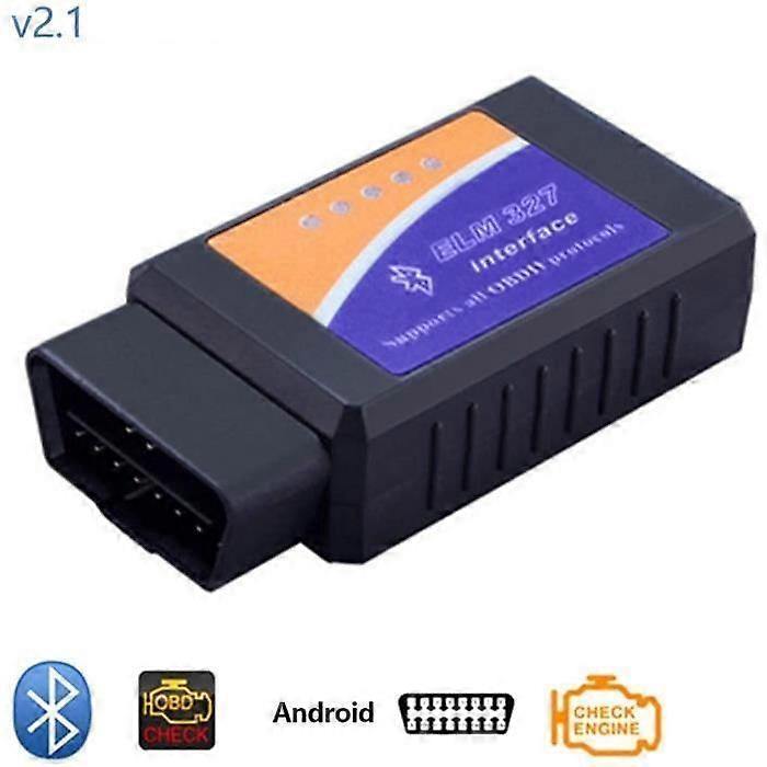 OBD2 Adapter - ELM327 - V2.1 - Bluetooth - Universal - Black