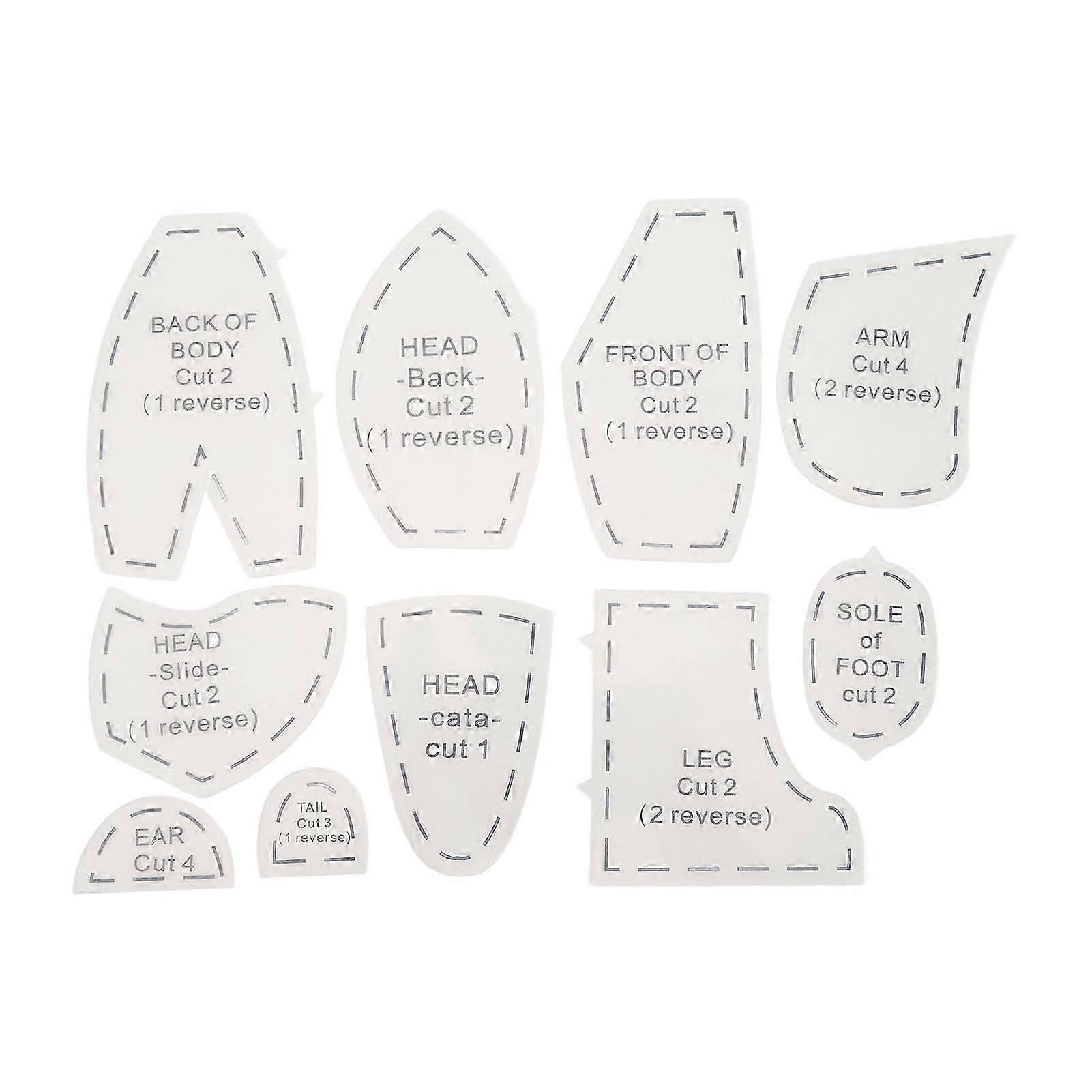 Memory Bear Template Ruler Set Acrylic Memory Bear Sewing Quilting Patterns Template 12 Inch