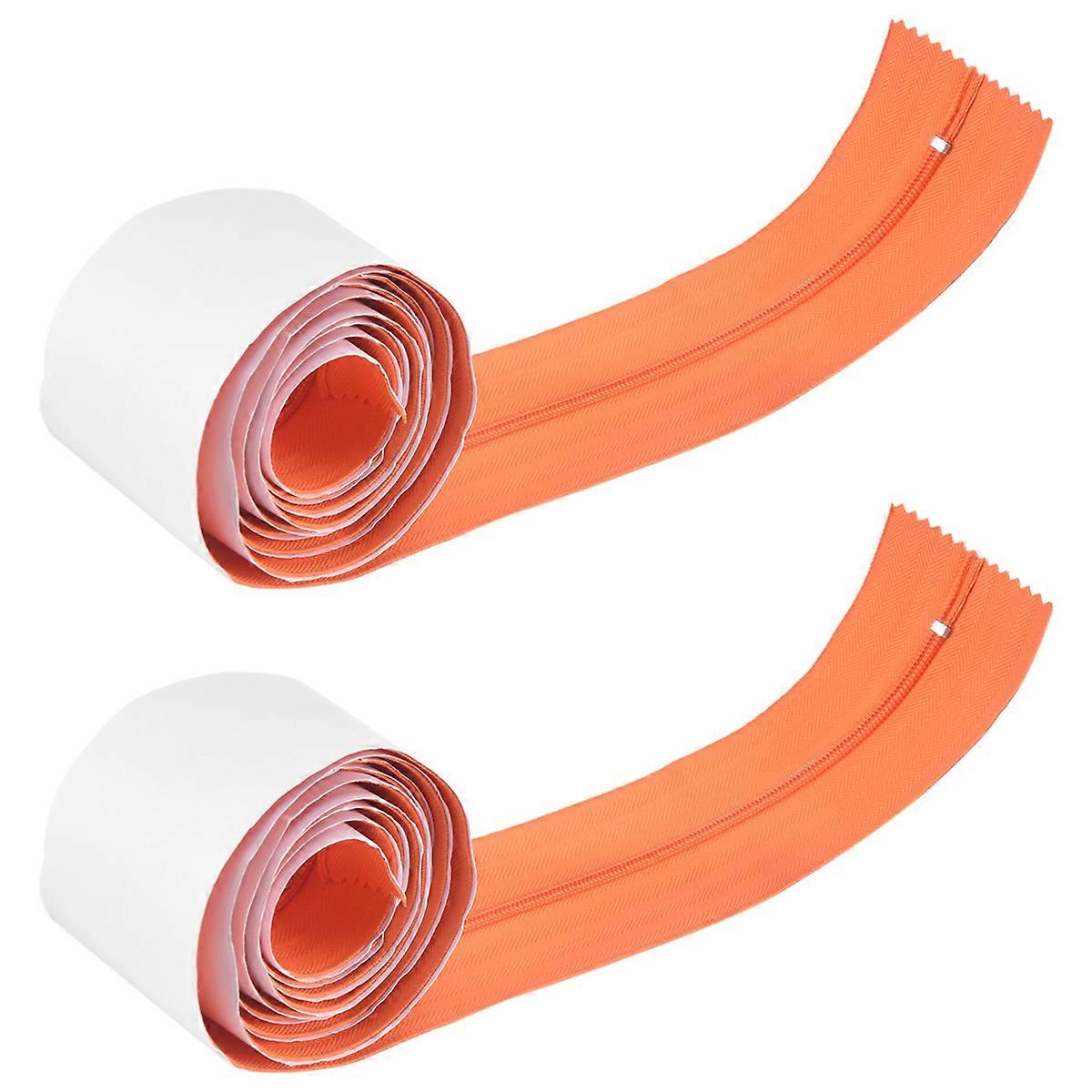 2-Pack Peel Stick Zipper Doors,7 inch x 3 inch Double-Sided Self-Adhesive Zippers for Dust Barriers A