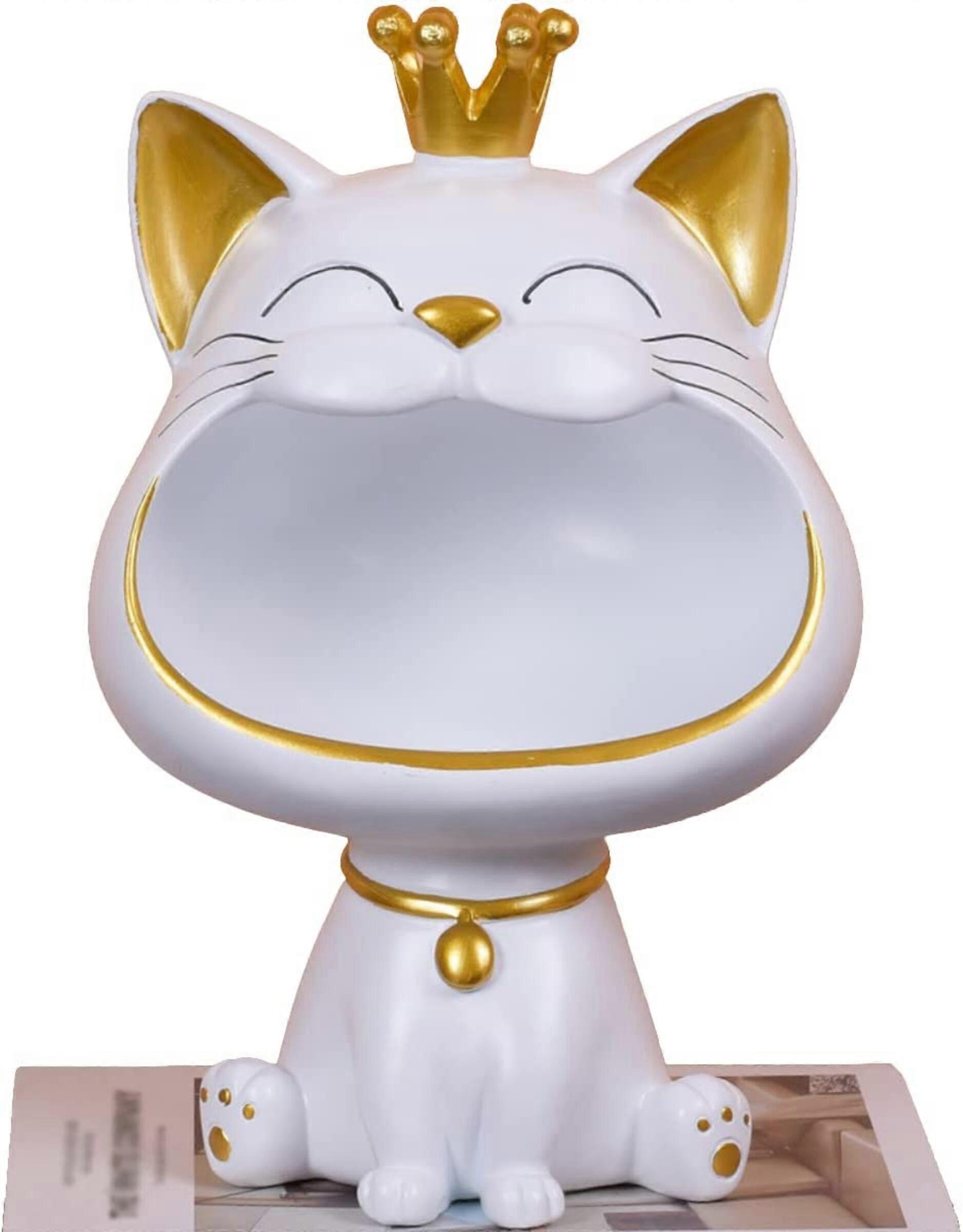 Laughing Cat Figures Statue, Big Mouth Cat Storage Box