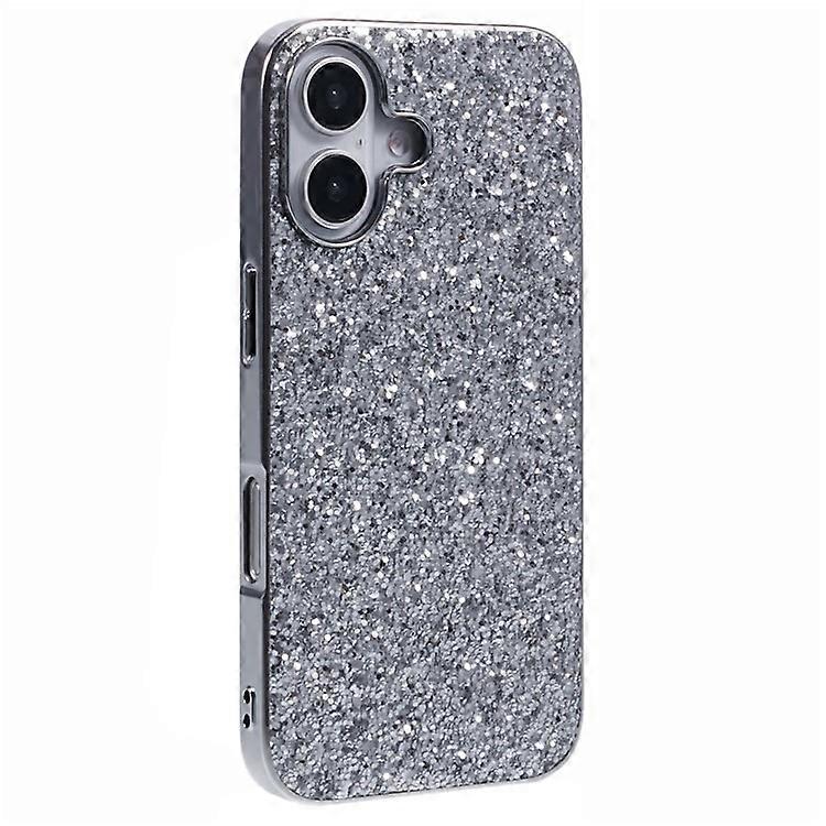 Compatible For iPhone 16 Case TPU + PC Sparkling Glitter Phone Back Cover