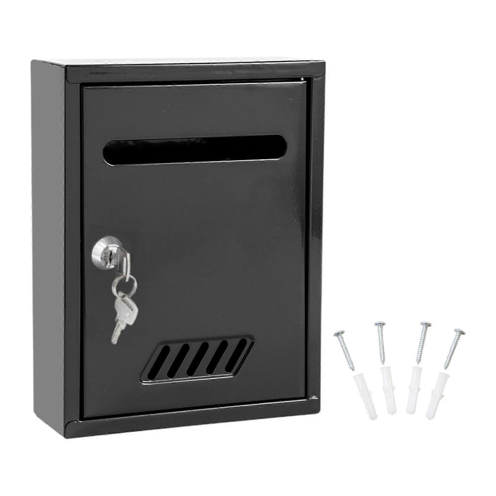 Wall Mounted Mailbox Locking Mail Box Letter Box Windproof Metal Post Box