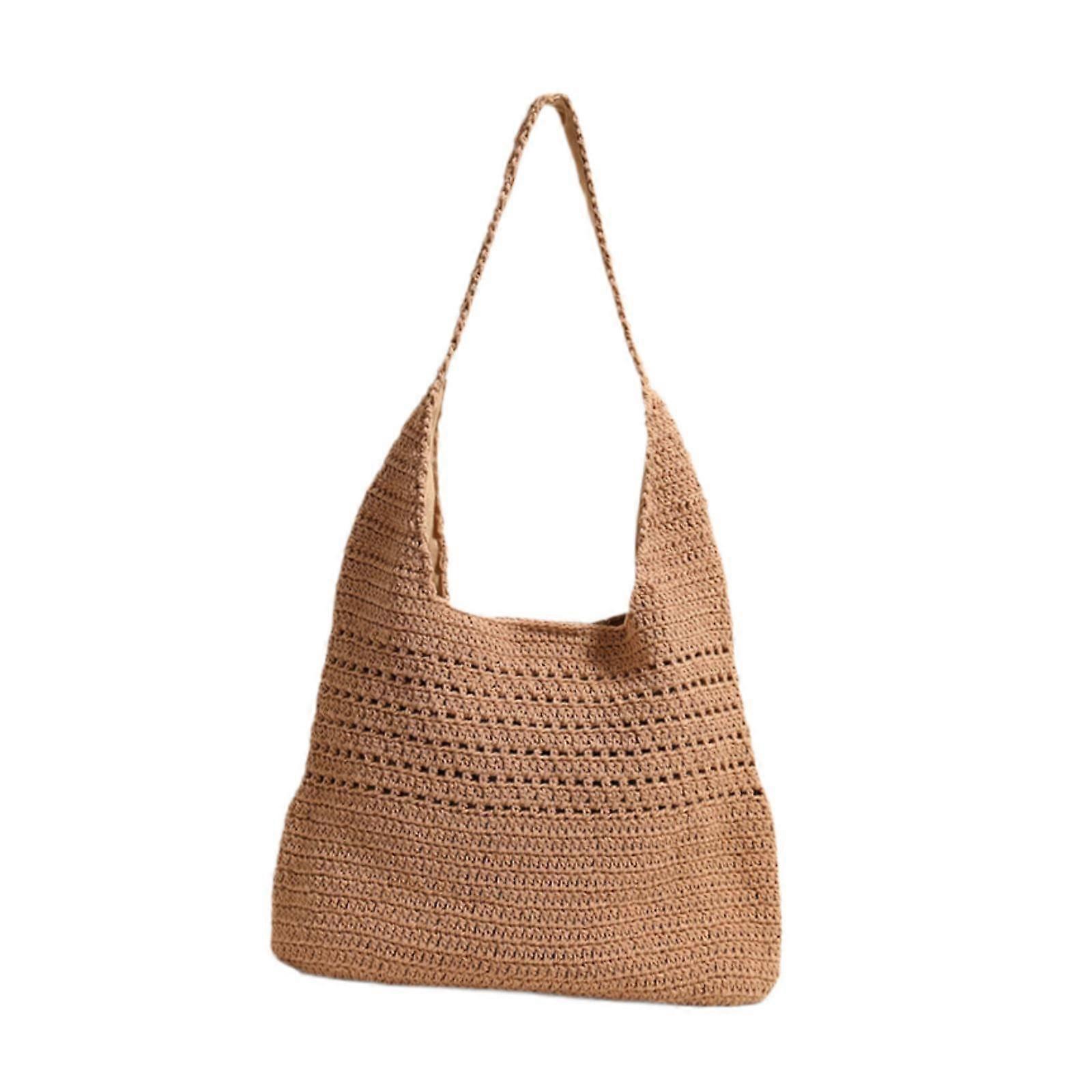 여성용 짠 가방 숄더백 스타일리시한 우아한 보호 여행 지갑 비치 백 라이트 커피