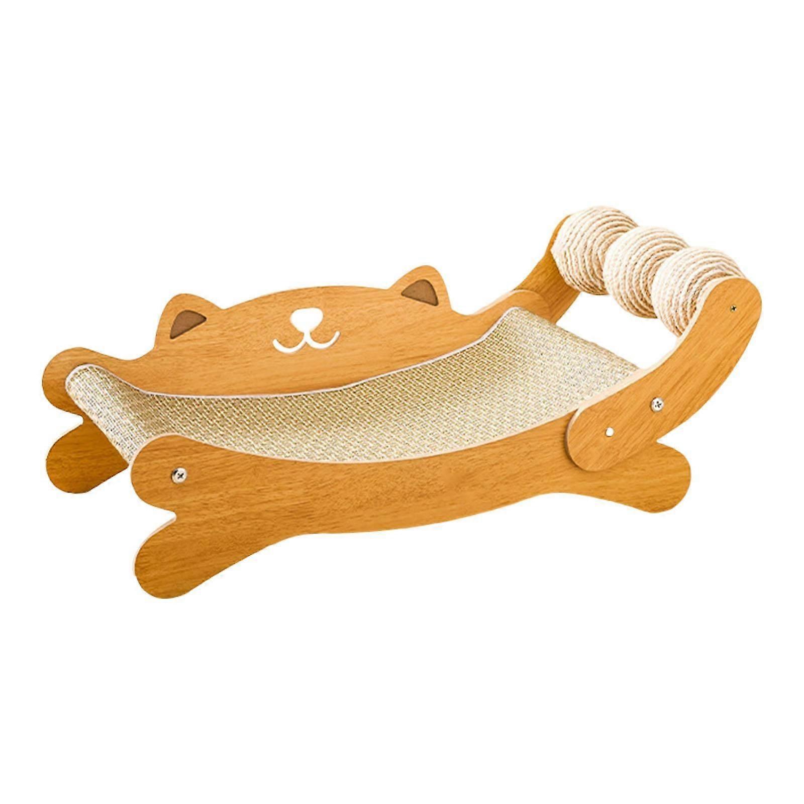 Cat Scratcher Bed Wooden Relaxing Space Hammock for Playing Resting Sleeping with sisal ball