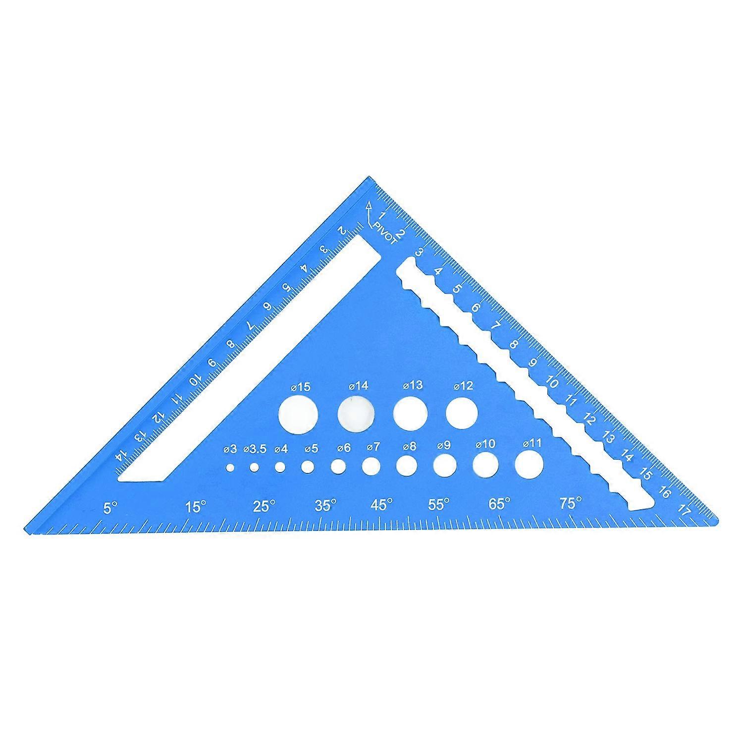 7 Inch Triangle Ruler Metric Rafter Square 90 Degree Hole Ruler Protractor Aluminum Alloy Woodworkin