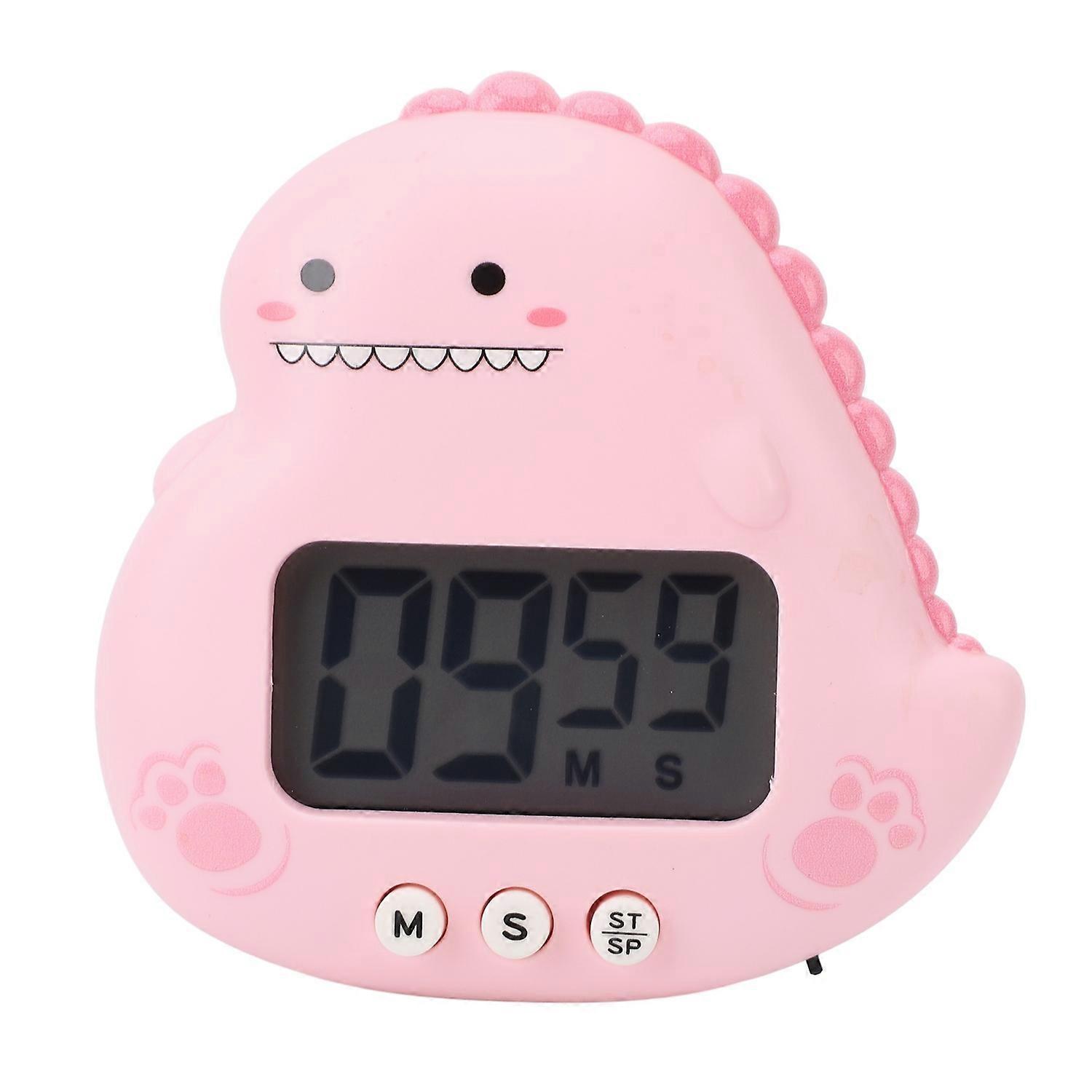 Cute Dinosaur Kids Timer Large LCD Display Loud Alarm Digital Kitchen Timer Magnetic Countdown Timer