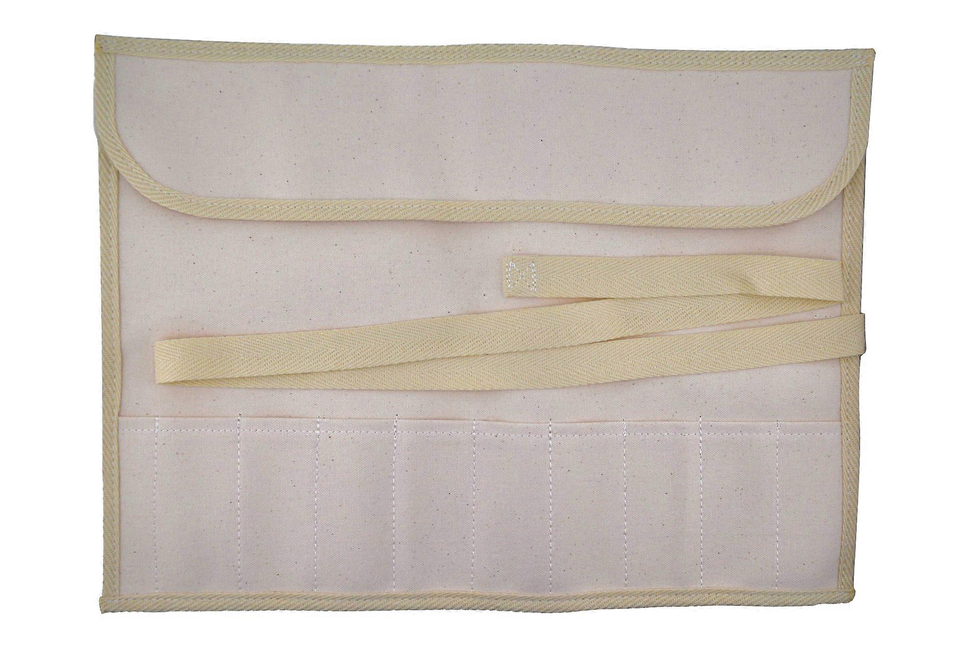 Michihamono Canvas Wood Carving Tool Pouch 9 Pockets Soft Chisel Carrying Bag