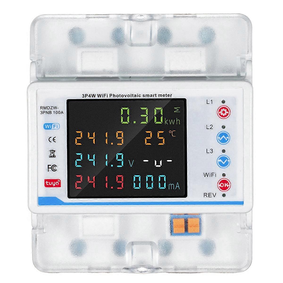 Tuya WiFi Intelligent Circuit Breaker Automatic Reclosure Protector 3P4W Power Meter Three Phase Rec