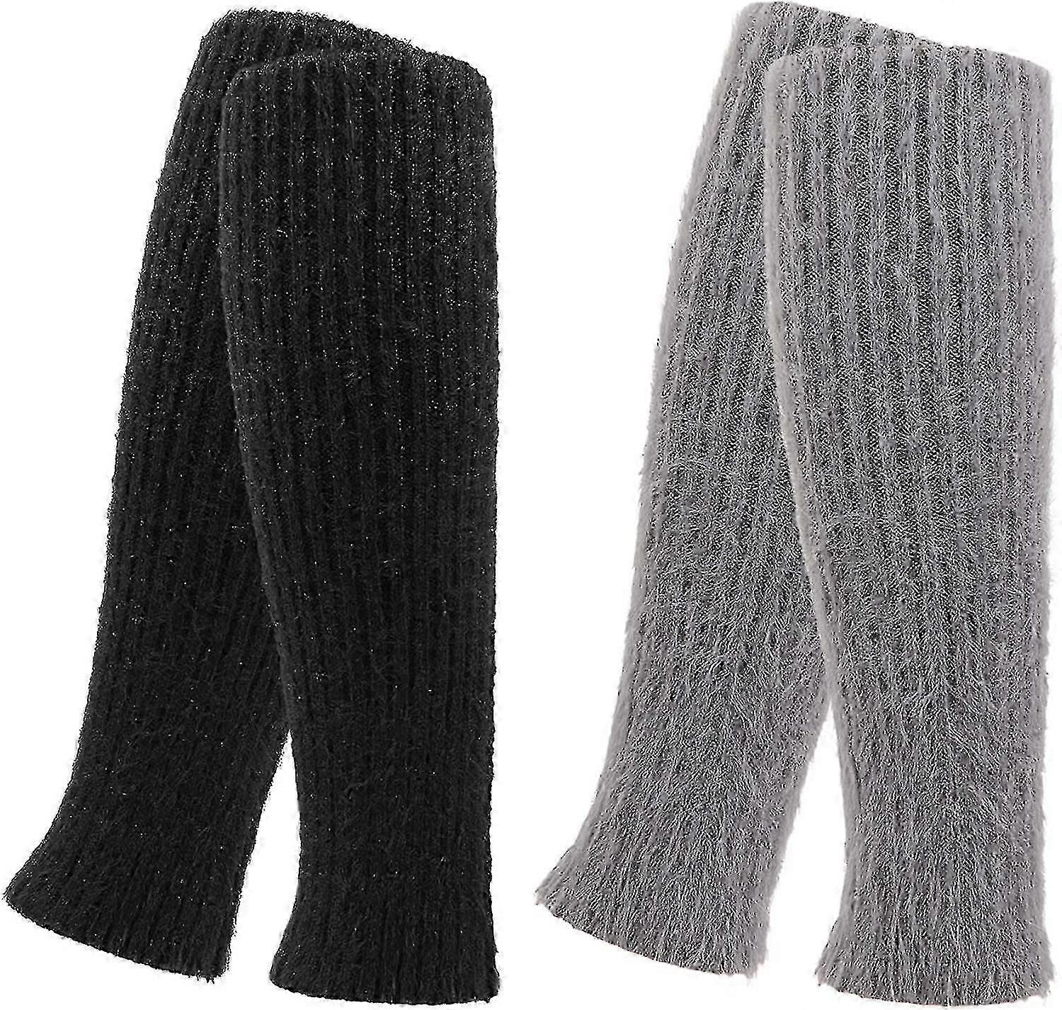 "2 זוגות קרסול רך מחמם רגליים, חורף לסרוג סרוגה לנשים מחמם רגליים ברך רגל גבוהה חם באיכות גבוהה"