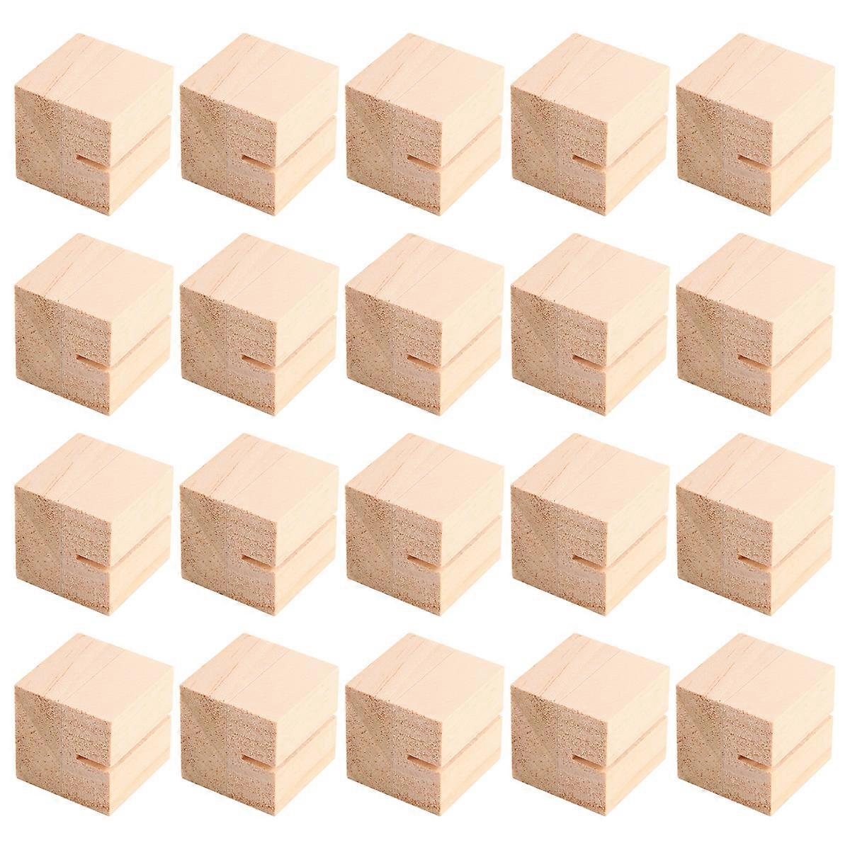 20Pcs Porte-carte de nom en bois Table en bois Nombre de supports en bois massif