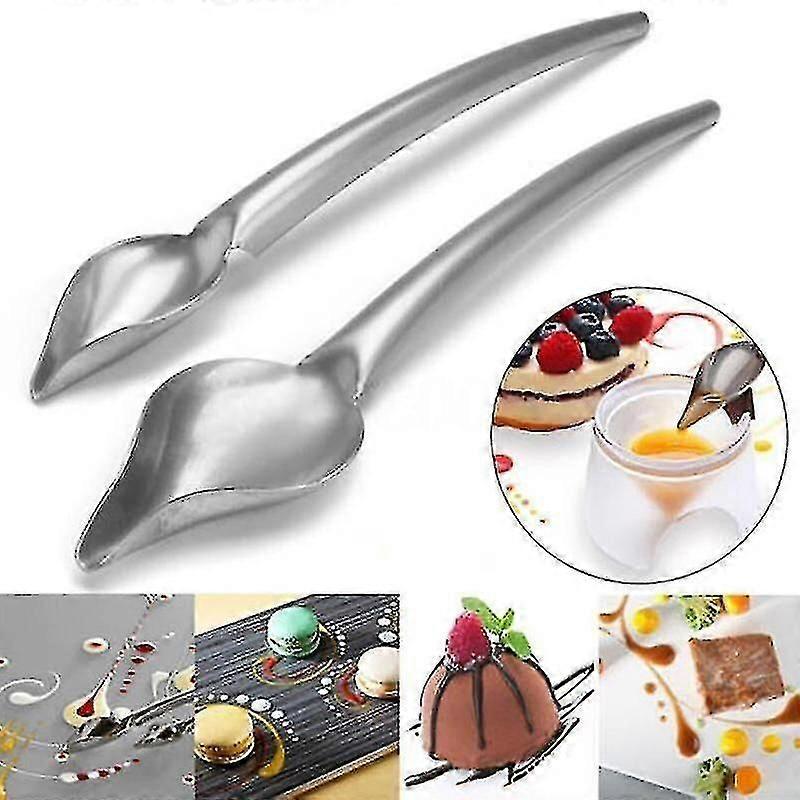 Set Of 2 Multi-purpose Cake Decorating Spoons Chocolate Spoon Decorating Spoon Baking Cake Tools