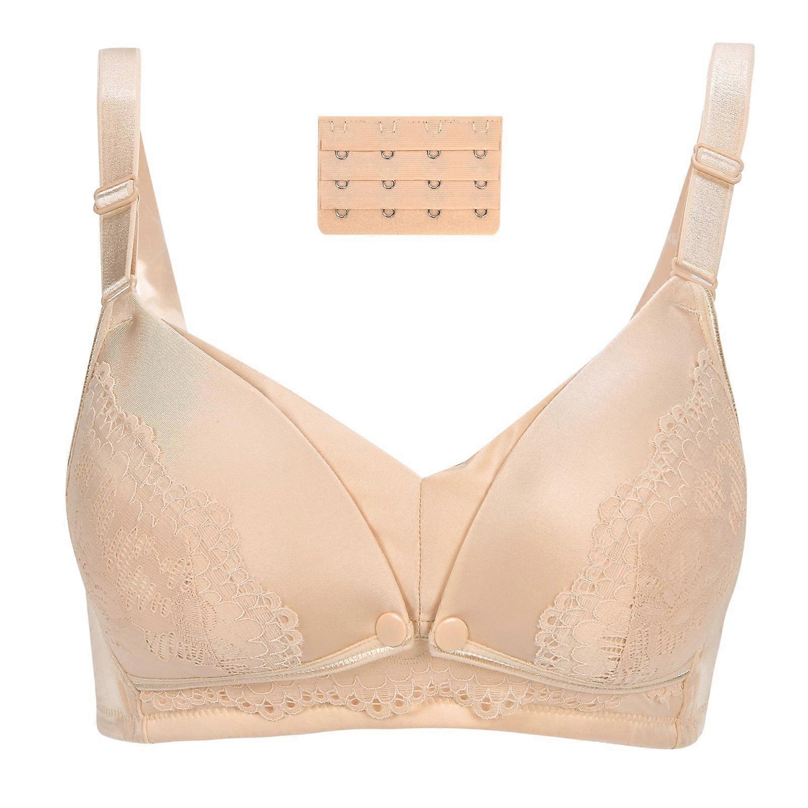 Women's Breastfeeding Bras Front Closure Thin Soft Comfy Seamless Maternity Bralette(Skin Color 36/80)