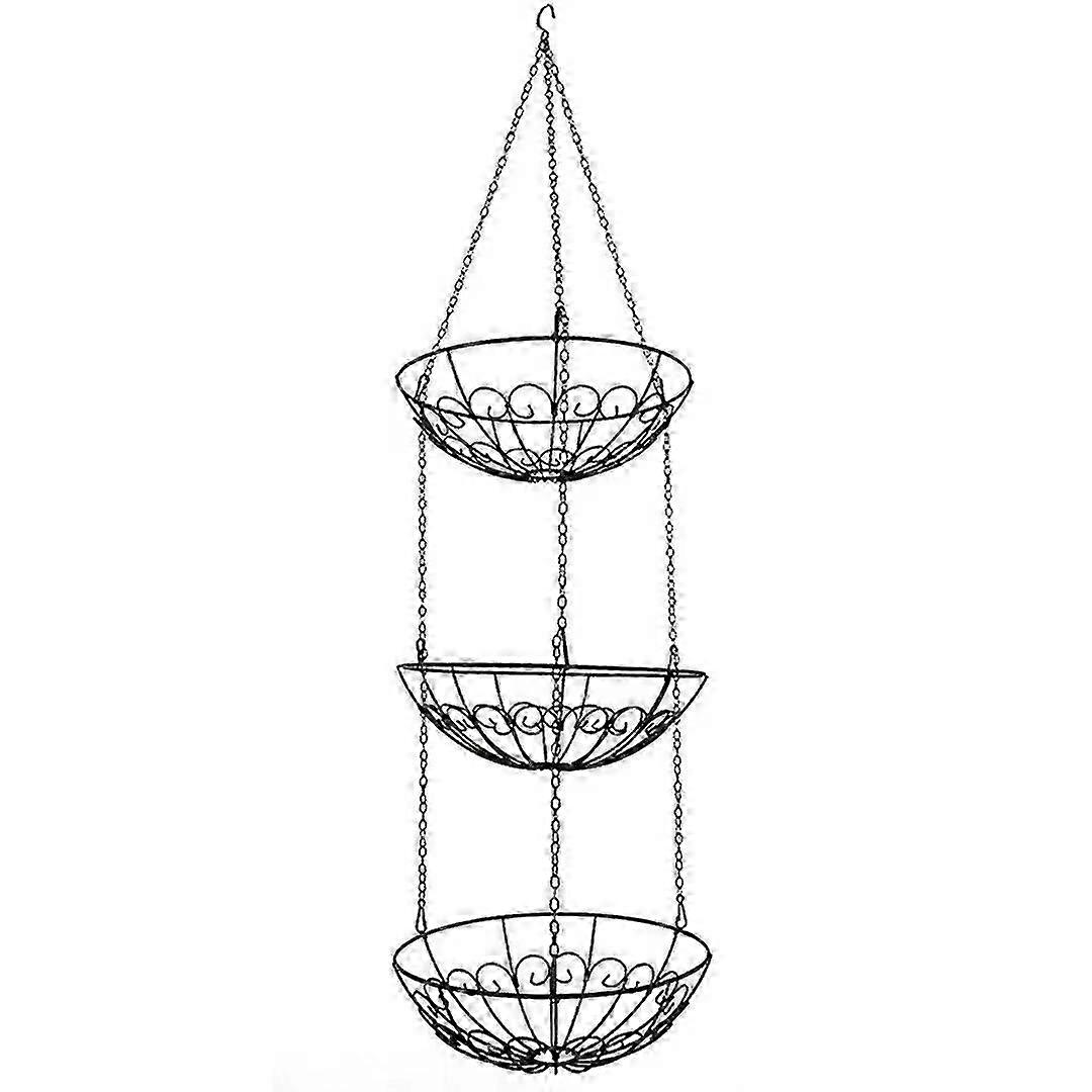 3 Tier Metal Vegetable Rack Fruit Hanging Basket