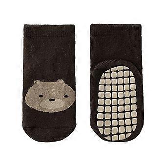 AntiSlip Floor Socks for Baby Girl Boys Toddler Unisex Prewalker Flat Shoes Rubber Soles Socks Infant Shoes for Indoor  cinnamon puppy S