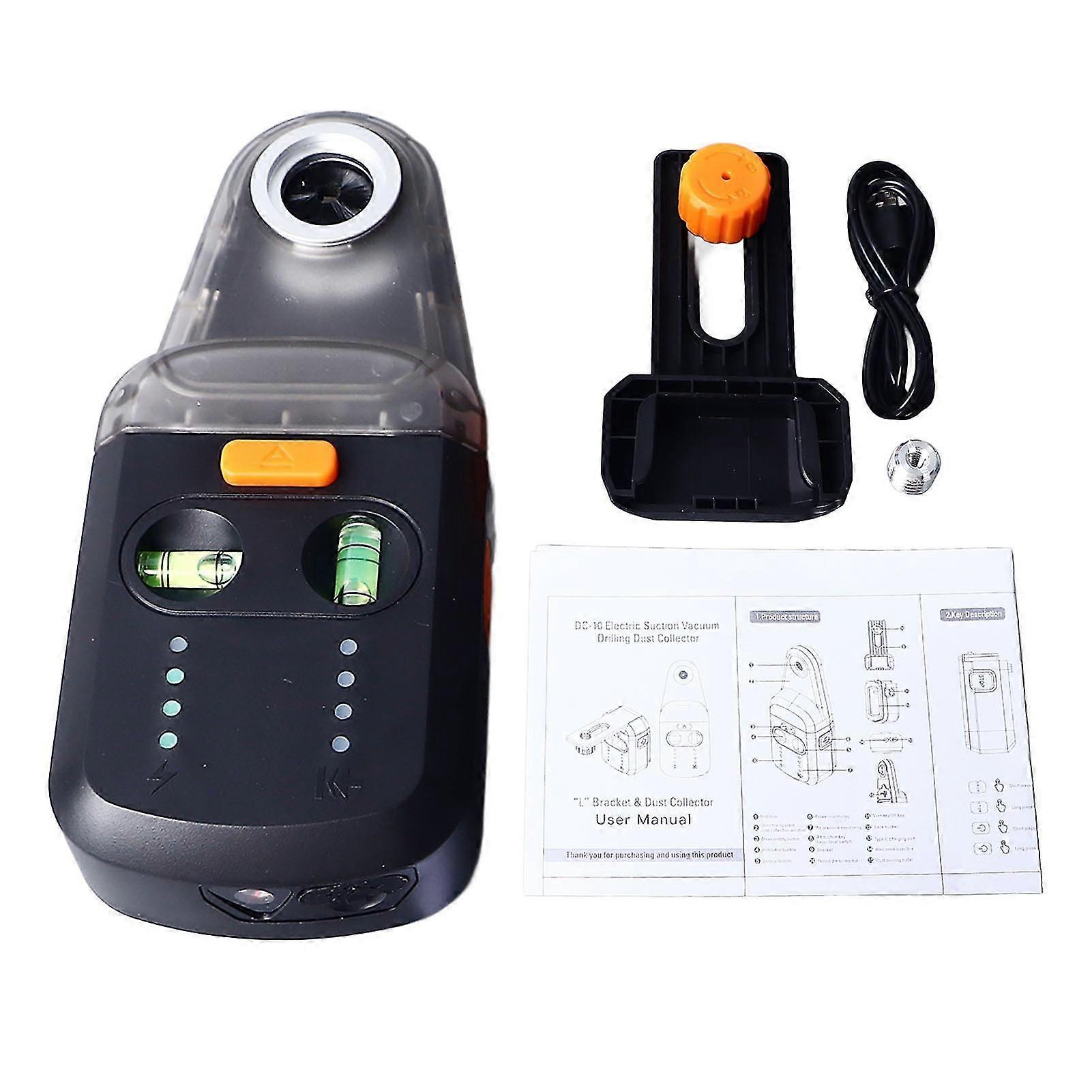2025 New Electric Drill Dust Collector 2 in 1 Laser Line Level Wall Bracket Bubble Level for Working