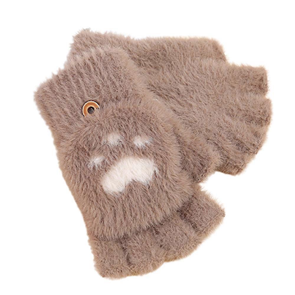 Winter warm half finger gloves