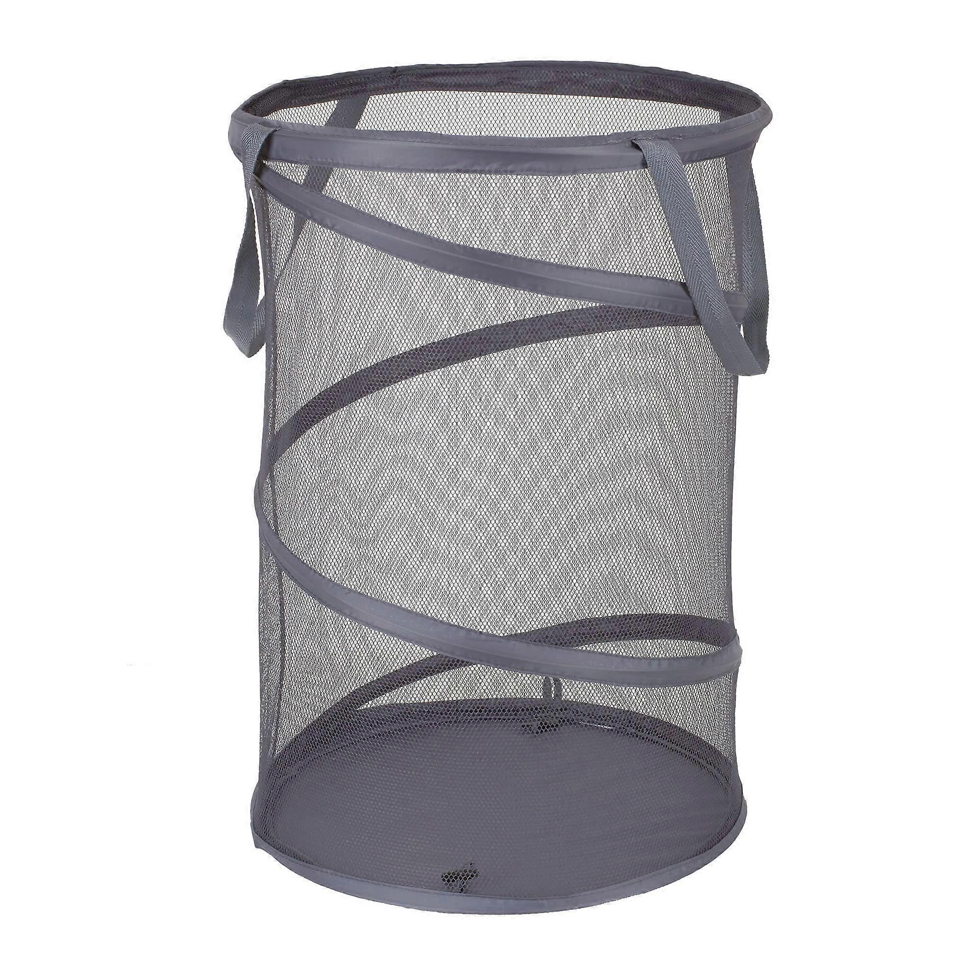 2027-1 Pop-Up Collapsible Mesh Laundry Hamper Charcoal | Lightweight, Portable, Space-Saving Design, Durable Material