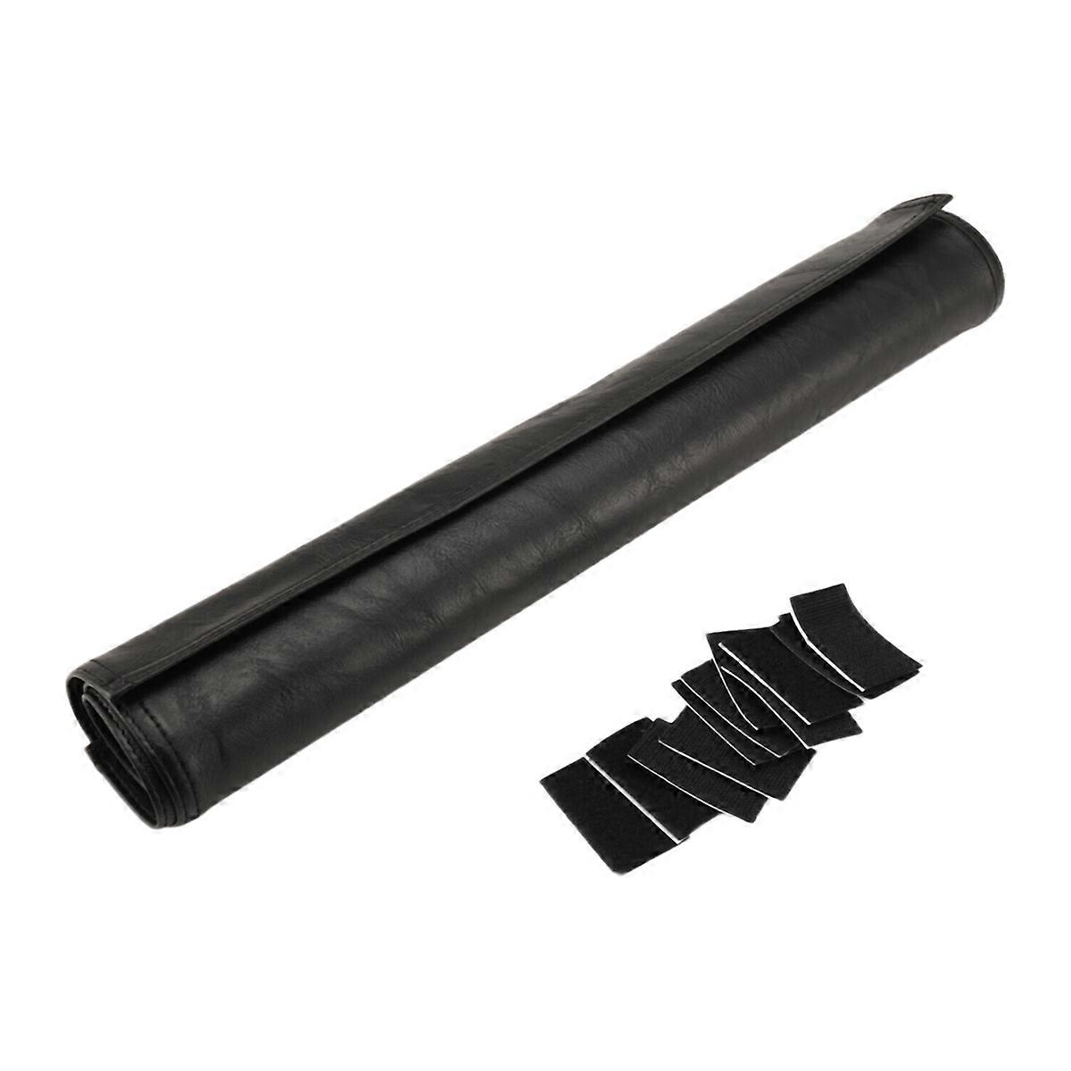 Non-Slip Faux Leather Headrest Protector Black