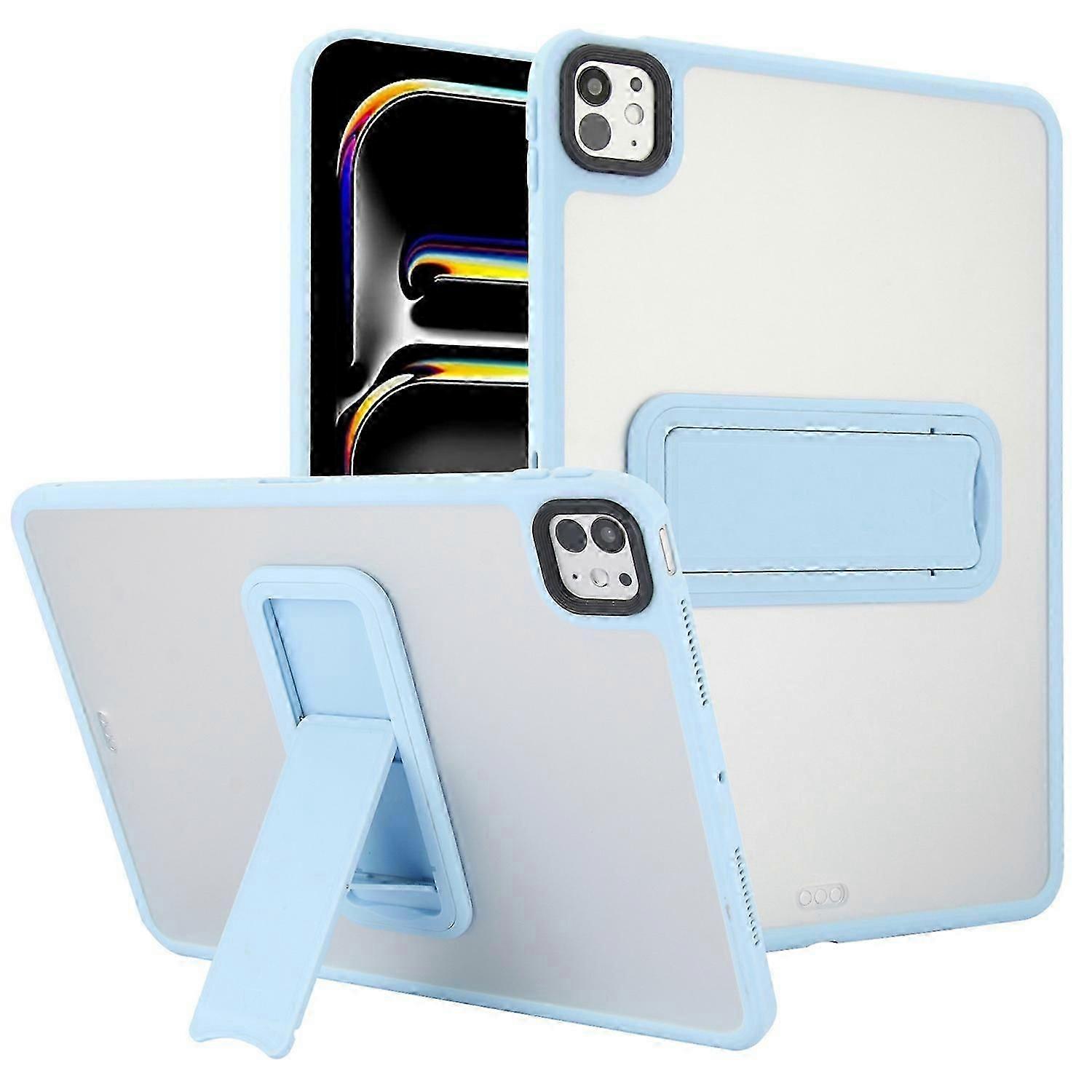 For iPad Pro 11 (2024) Tablet Case with Kickstand TPU+PC Skin-Touch Cover-Black