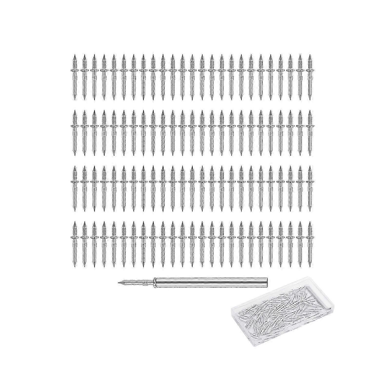 100 Double Head Nails for Skirting Board Installation, Threaded Seamless Construction Fasteners (100-Pack)