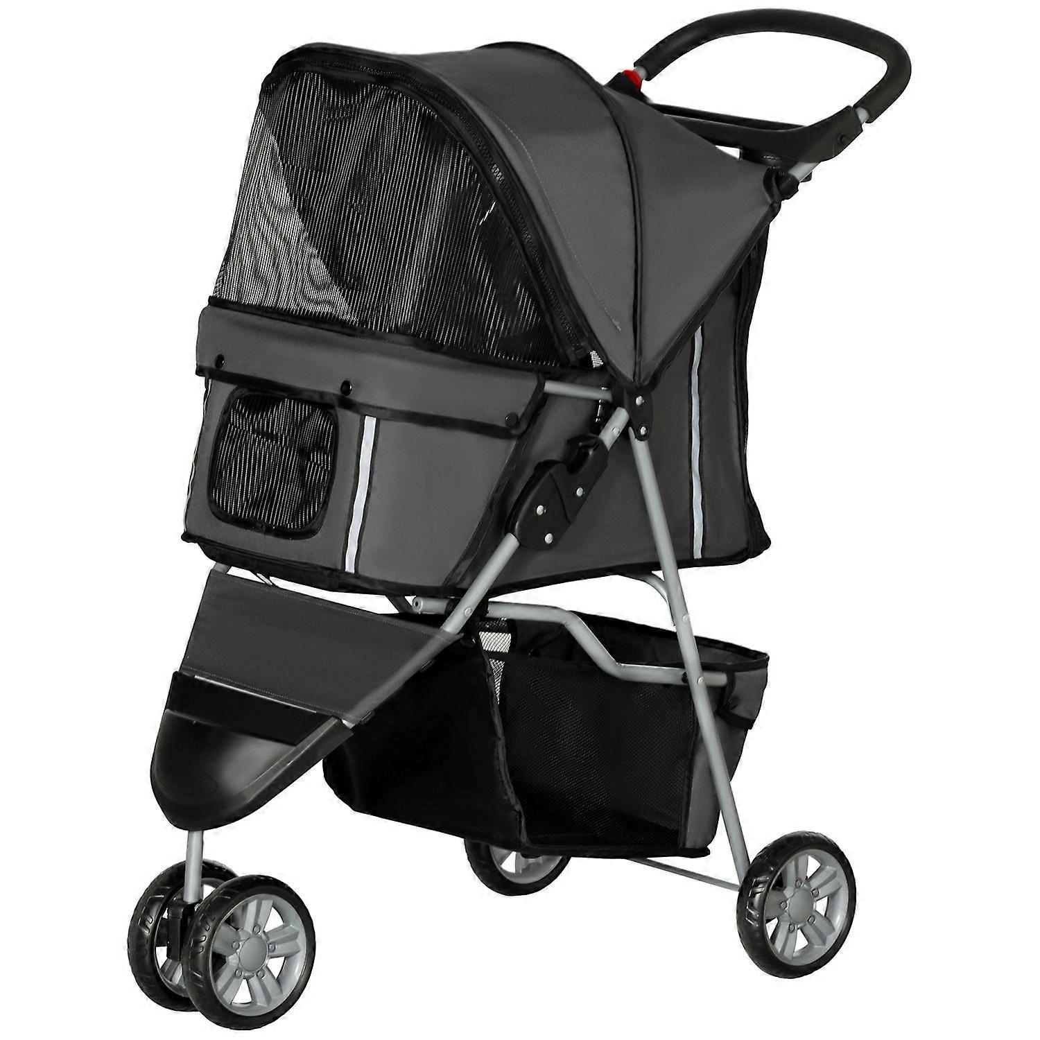 Dog stroller dog stroller foldable for dogs and cats up to 10kg cat stroller with cushion mesh window dryc