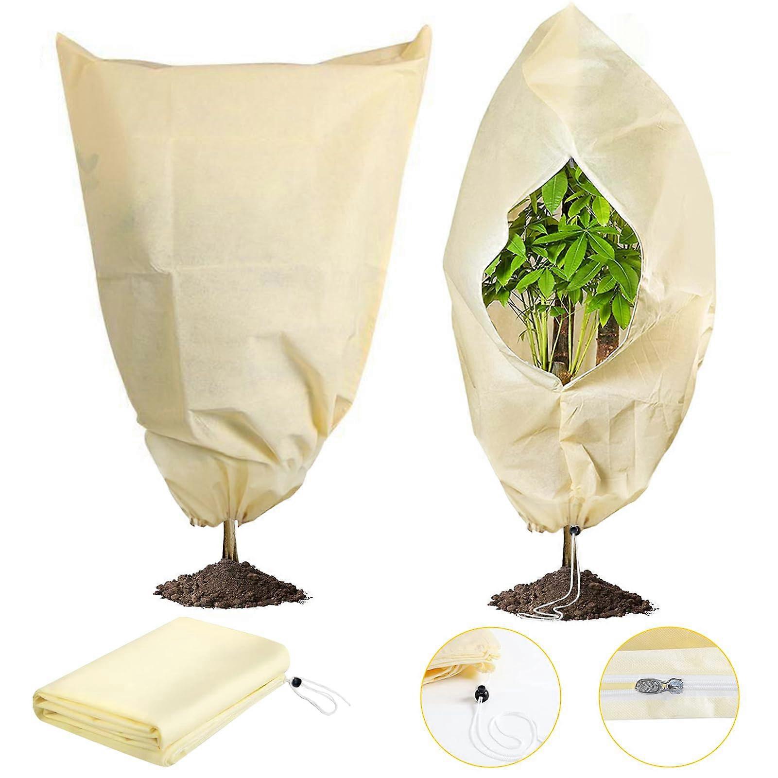 Plant Covers 98.4 X 78.7 Inches Frost Protector Cloth With Zipper Drawstring For Winter Fruit Trees Potted Trees Shrubs