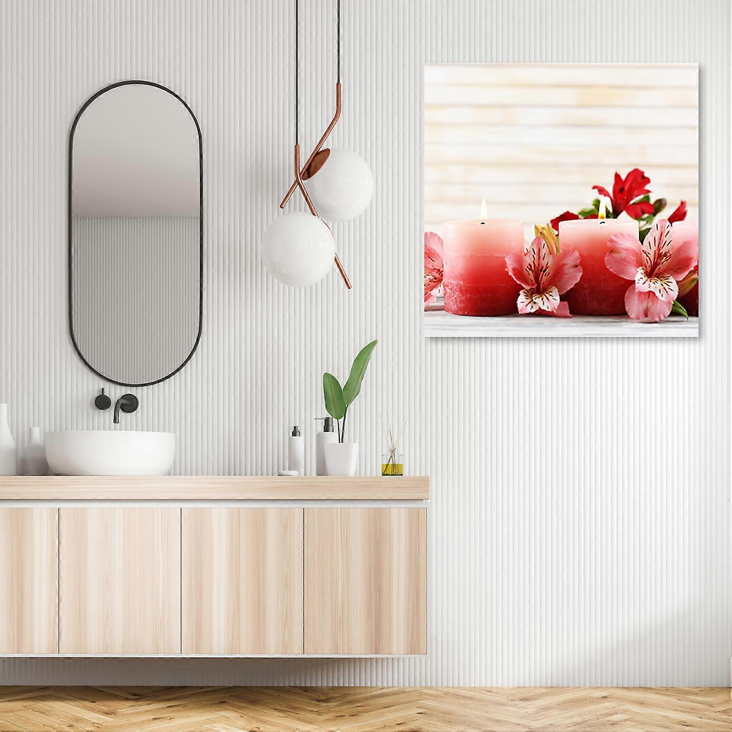 Lienzo, Flores - Rosa - 40x40