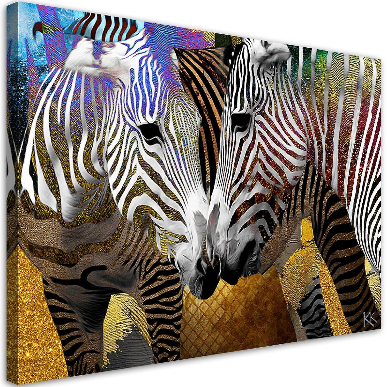 Fotobehang, Abstracte zebra dieren - 90x60