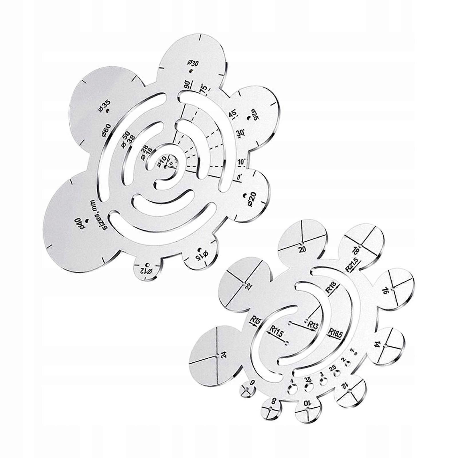 2x Diy Leather Goods Drawing Ruler