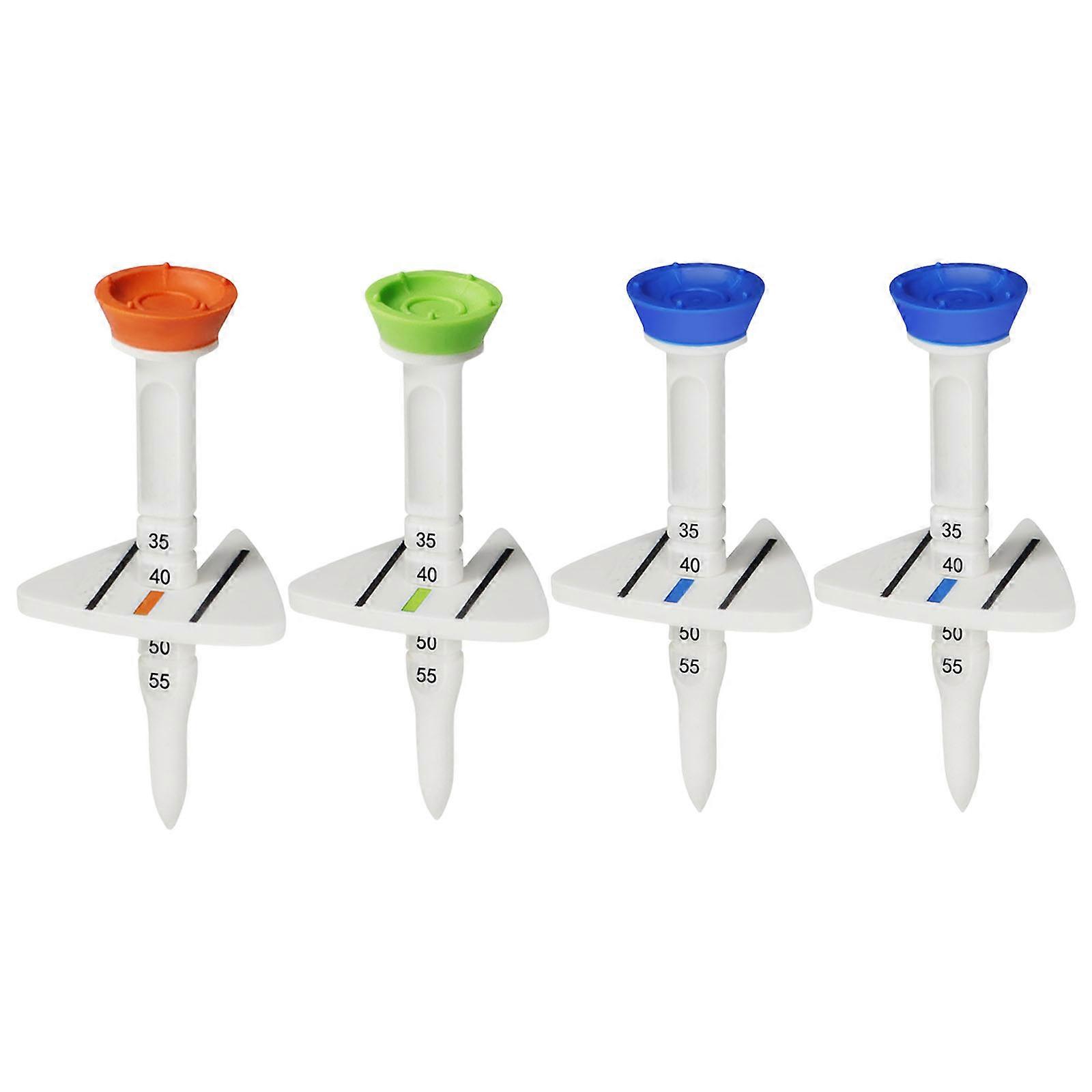 4Pcs/pack More Distance Consistent Height Golfs Tees Adjustable Height Plastics Golfs Tees Set for Golfs Driver Training