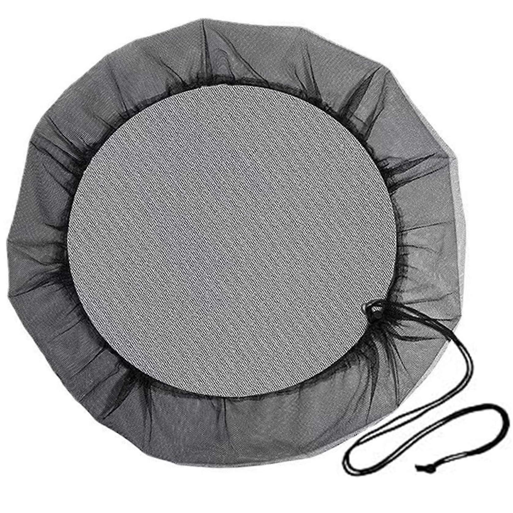 Mesh Cover For Rain Barrel 47 Inch, Tear-Resistant Outdoor Drawstring, Black Keeps Leaves And Dirt Away