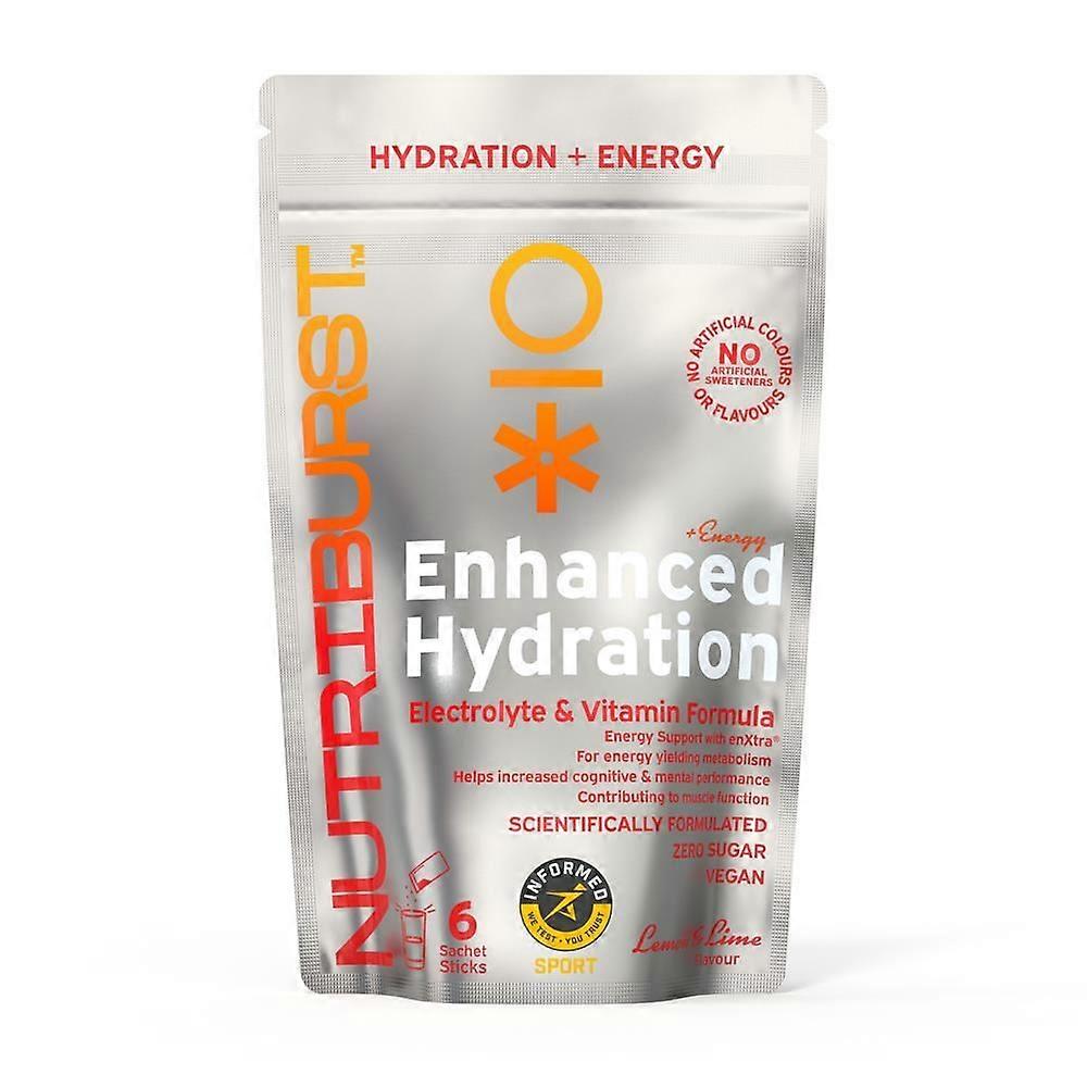 Nutriburst Enhanced Hydration + Energy Lemon/Lime Flavour 6 sachets