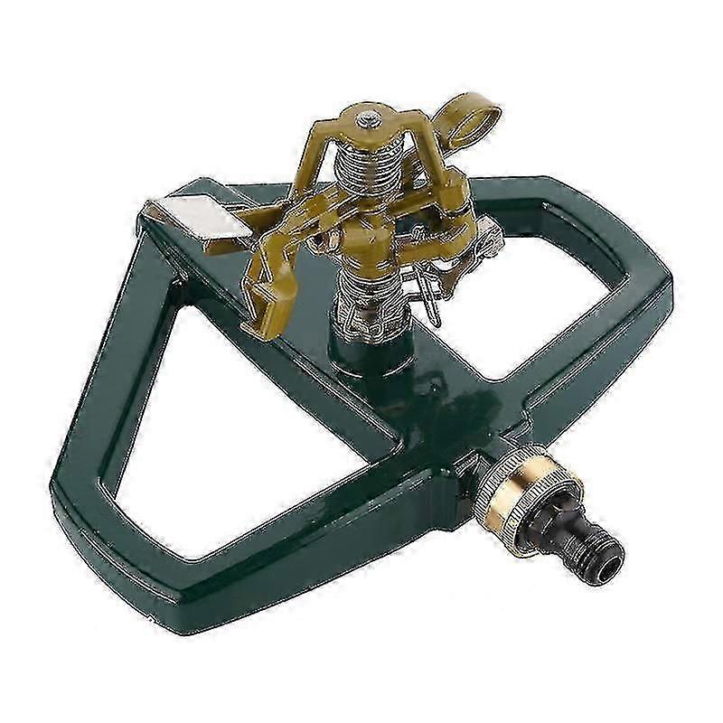 Metal Pulsating Impact Sprinkler With Metal Base, Heavy Duty Adjustable Circular Zinc Impulse Sprinkler For Lawn, Yard And Large Area, Water Coverage