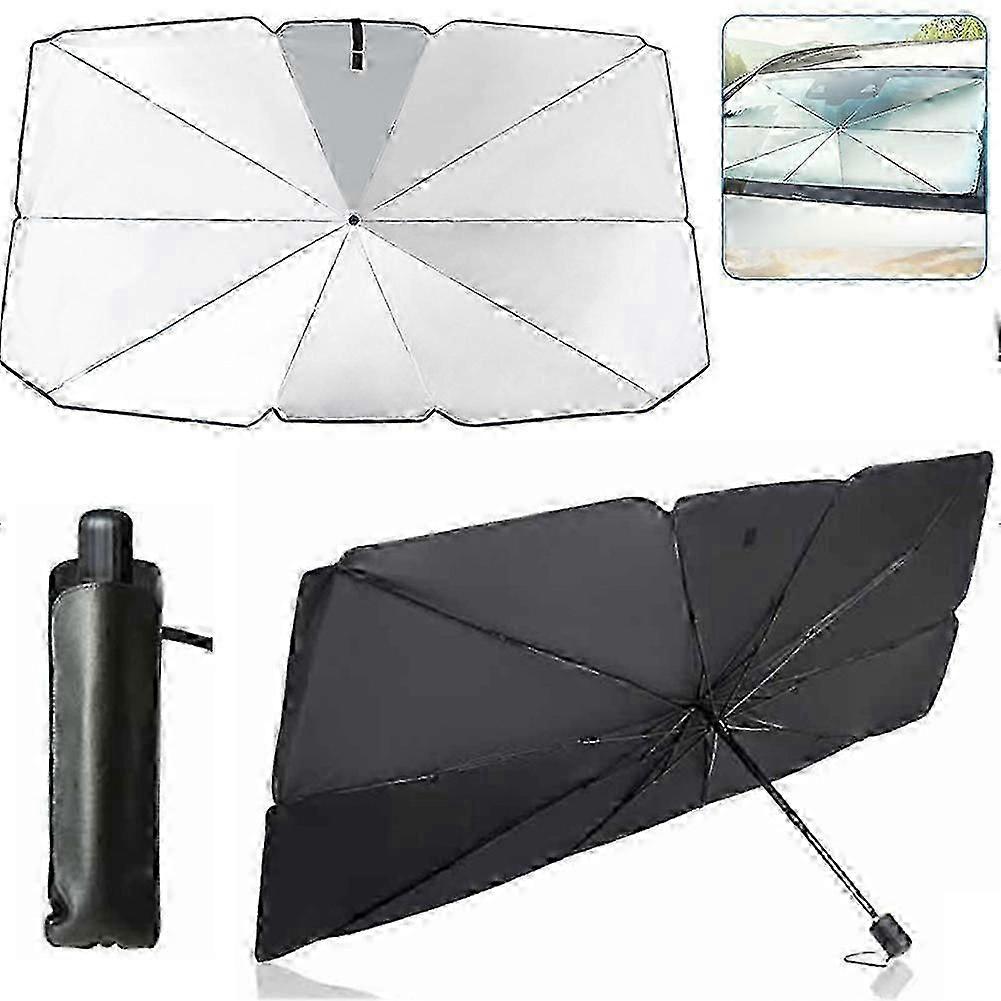 Car Sunshade Windshield Sunshade, Titanium Silver Cloth Foldable Windshield Sunshade