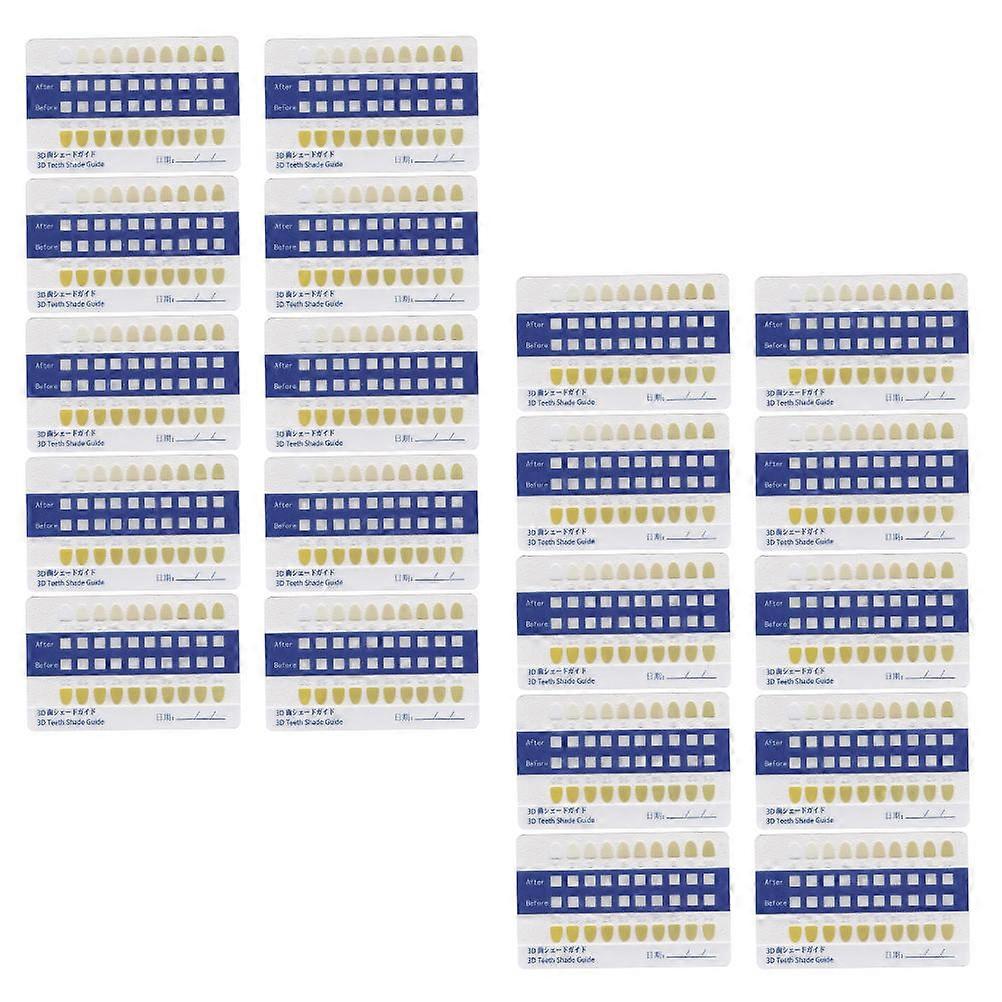 20 Piece Tooth Color Contrast Cards for Easy Dental Shade Comparison PVC for Professional or Home Use