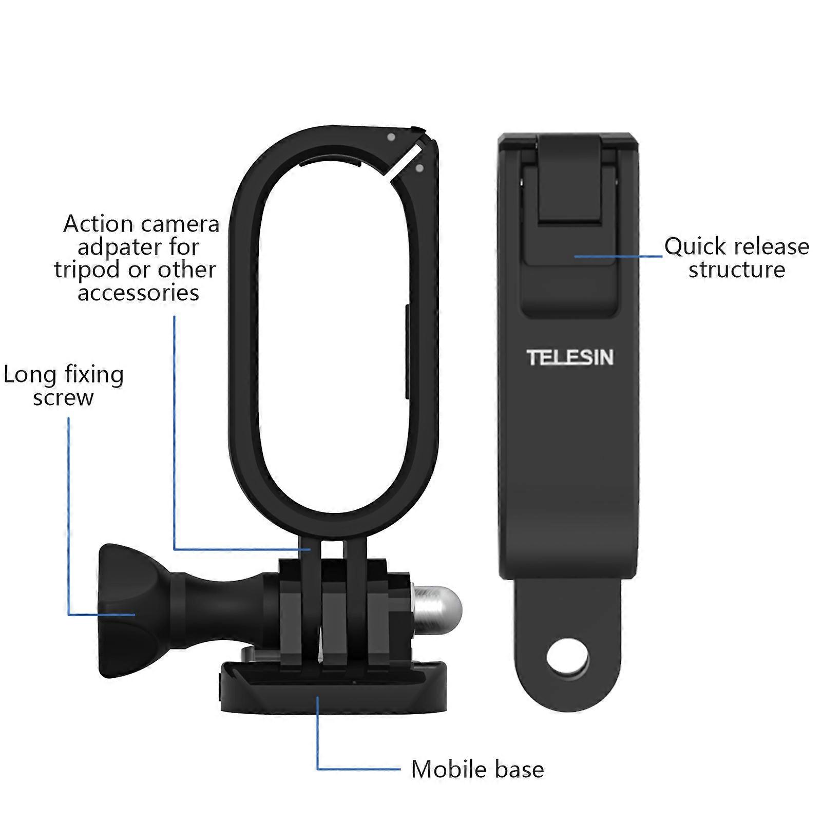 TELESIN IS-CFR-001 Camera Frame Mount Plastic Protective Case Camera Mount Adapter with Frame Base Fixing Screw Replacement for Insta360 GO2