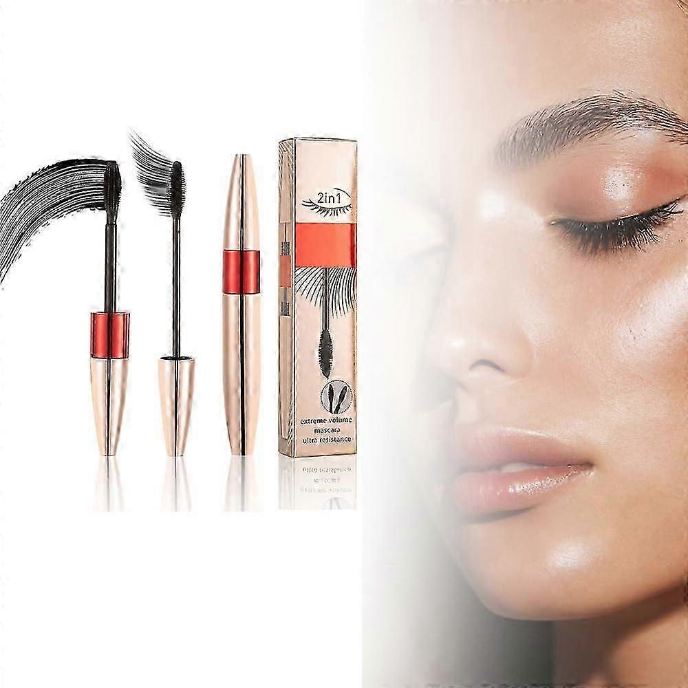 2 in 1 Double Effect Adjustable Eye, Extension Curling Color Mascara, 2 brush types to change freely for enchanting eyelashes