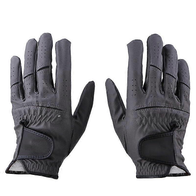 Golf gloves men's for left/right hand, 2 colors, soft, white, dark gray, breathable (1 pair Dark Grey)