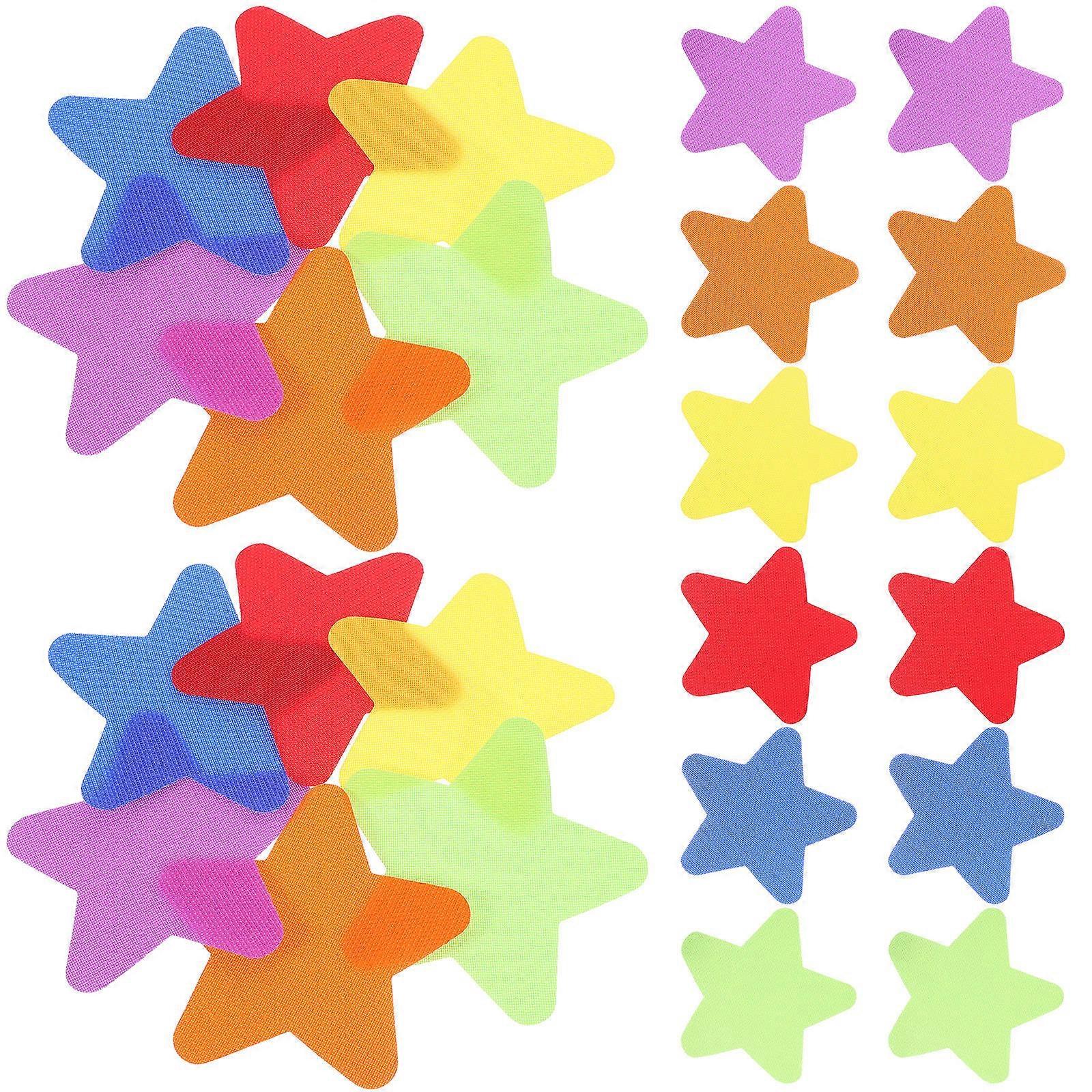 Star Shape Mark Sticker 30Pcs Nylon Assorted Color for Classroom Positioning, Aids Decoration