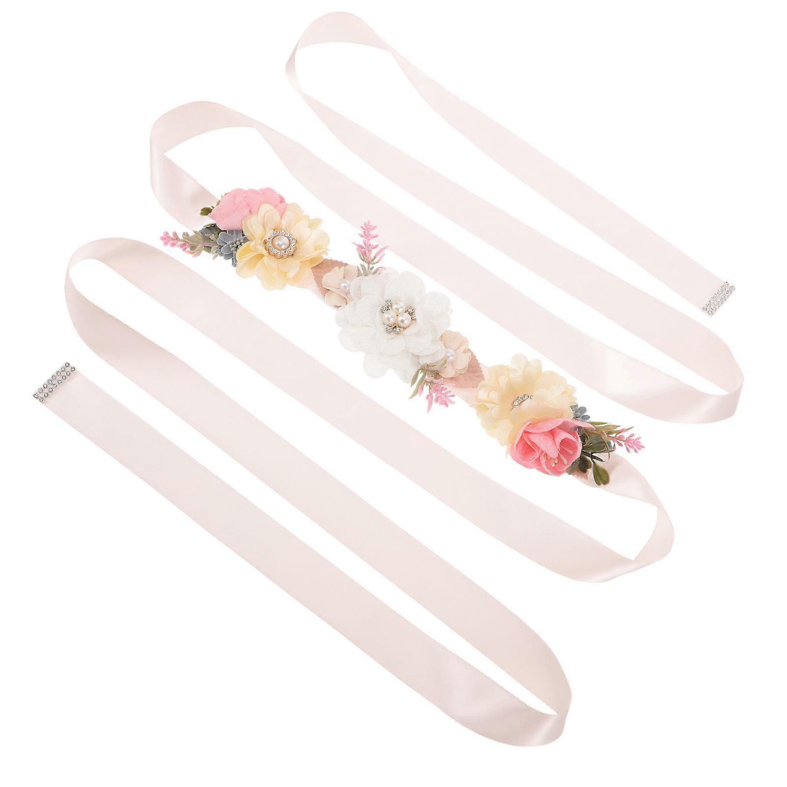 Elegant Bridal Sash Belt with Flower Design – Reusable, Lightweight Waist Accessory for Brides and Bridesmaids