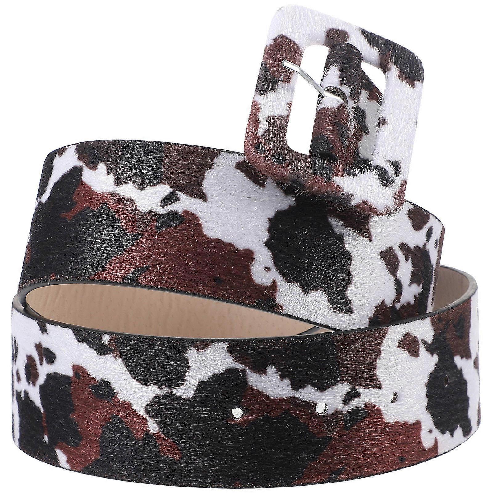 Ceinture Femmes Vache Motif Réglable Mode Style 102x4.5cm 1Set