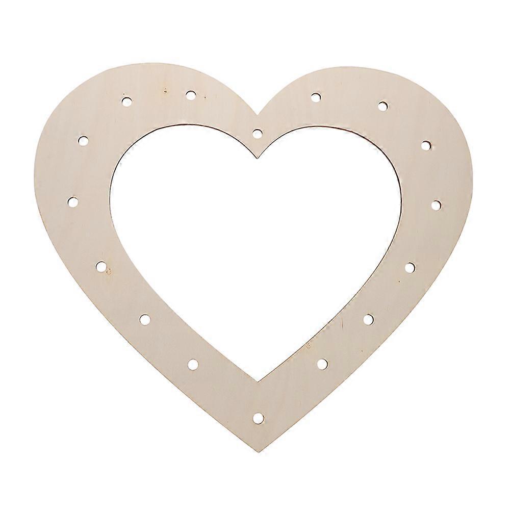 Wooden Wreath Frames Heart Shaped Wreath Frame For Diy Crafts And Wedding Decorations Khaki 33x29cm DIY Decoration 1Set
