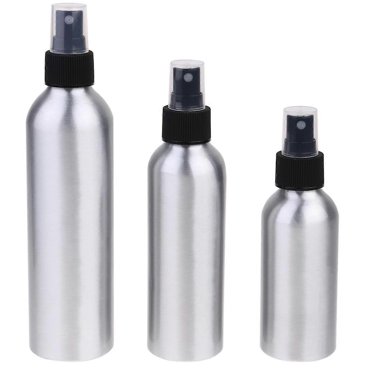 Empty Refillable Bottle Aluminium Travel Liquid Container 120ml Black 3Pcs