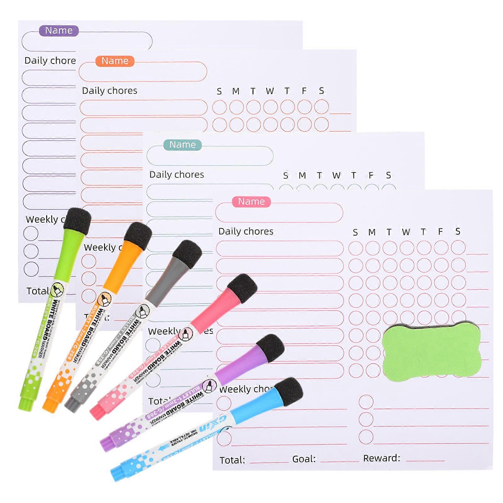 Refrigerator Magnet Erasable Planner Schedule Stickers for School 25.5X25CM Supple Magnet 1Set